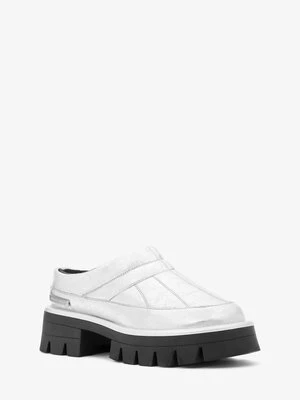 Klapki Barton z metalicznej skóry z efektem spękania MICHAEL Michael Kors