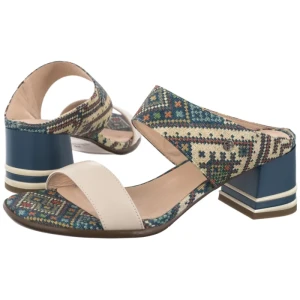 Klapki Beżowe/Niebieskie K7522-04/00-1 (MA1513-b) Maciejka