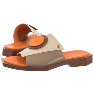 Klapki Beżowe/Pomarańczowe K7479-18/00-1 (MA1494-b) Maciejka