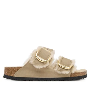 Klapki Birkenstock Arizona Big Buckle Shearling 1030384 Brązowy