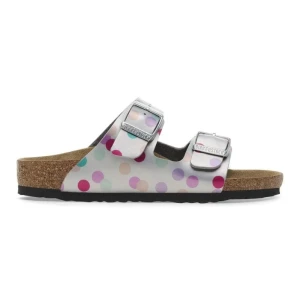 Klapki Birkenstock Arizona Bs 1029805 w groszki srebrny