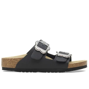 Klapki młodzieżowe Birkenstock Arizona Flower Buckle 1029844 - czarne