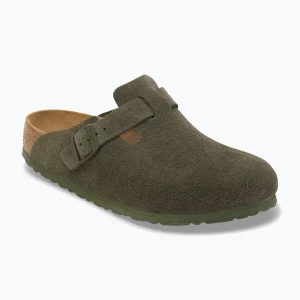Klapki BIRKENSTOCK Boston Suede Leather Regular thyme Zielony