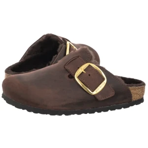 Klapki Boston Big Buckle Shearling Habana 1033020 (BK343-b) Birkenstock