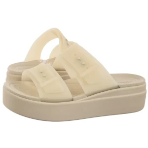 Klapki Brooklyn Buckle Frosted Low Wedge Sandstone 210980-0LH (CR368-b) Crocs
