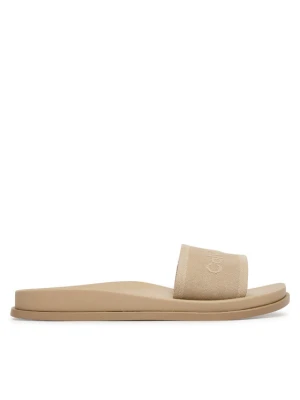 Klapki Calvin Klein City Sandal Mule Webbing HW0HW02887 Beżowy