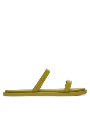 Klapki Calvin Klein Double Bar Slide - Jelly HW0HW02417 Zielony