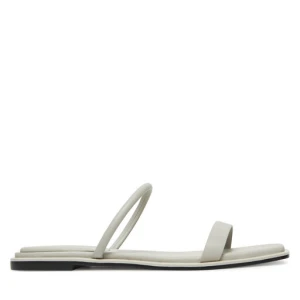 Klapki Calvin Klein Flat Sandal Squared 2-Bar Lth HW0HW02532 Beżowy