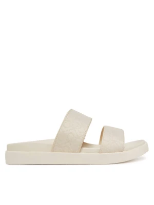Klapki Calvin Klein Flat Slide Jacq HW0HW02486 Écru Kremowy