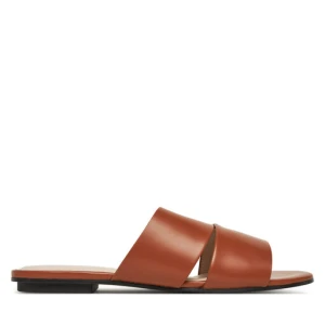 Klapki Calvin Klein Flat Slide - Lth 2 Straps HW0HW02365 Brązowy