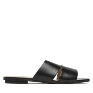 Klapki Calvin Klein Flat Slide - Lth 2 Straps HW0HW02365 Czarny