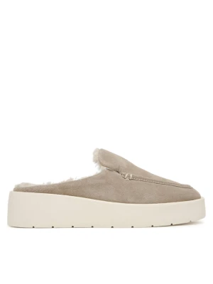 Klapki Calvin Klein Flatform Mule Suede Wl HW0HW03182 Beżowy