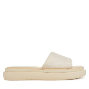 Klapki Calvin Klein Flatform Slide Jacq HW0HW02461 Écru