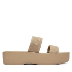 Klapki Calvin Klein Flatform Sndl Webbing HW0HW02878 Beżowy