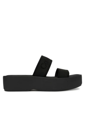 Klapki Calvin Klein Flatform Sndl Webbing HW0HW02878 Czarny