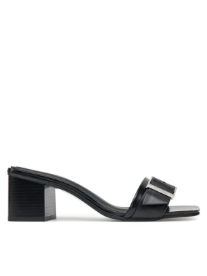 Klapki Calvin Klein Heel Mule 50 W/Buckle - Lth HW0HW02478 Czarny