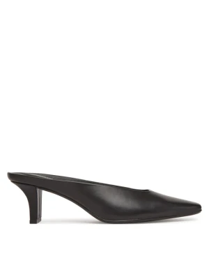 Klapki Calvin Klein Heel Mule Pump 50 - Lth HW0HW02332 Czarny