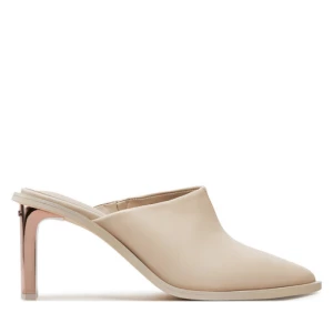 Klapki Calvin Klein Heel Mule Pump 70 LTH HW0HW02091 Écru