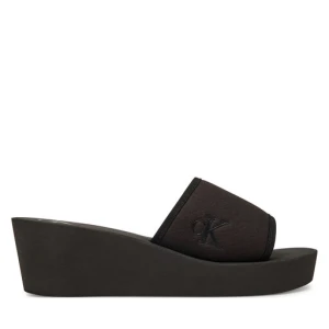 Klapki Calvin Klein Jeans Beach Wedge Slide Canvas YW0YW01725 Czarny