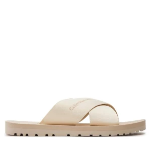 Klapki Calvin Klein Jeans Cross Sandal Slipon Rp In Btw YM0YM00942 Écru