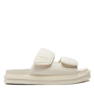 Klapki Calvin Klein Jeans Double Bar Sandal Mtl YM0YM01020 Écru