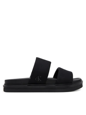 Klapki Calvin Klein Jeans Flat Molded Dbl Bar Sandal Cv YM0YM01222 Czarny