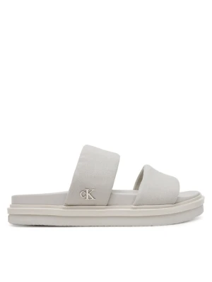 Klapki Calvin Klein Jeans Flat Molded Dbl Bar Sandal Cv YM0YM01222 Szary