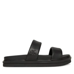 Klapki Calvin Klein Jeans Flat Molded Doublebar Sandal Lth YM0YM01226 Czarny