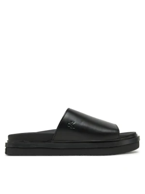 Klapki Calvin Klein Jeans Flat Molded Sandal Slide YW0YW01710 Czarny