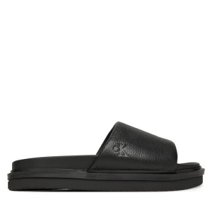 Klapki Calvin Klein Jeans Flat Molded Slide Sandal Lth YM0YM01225 Czarny