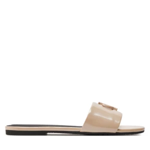 Klapki Calvin Klein Jeans Flat Sandal Slide Mg Met YW0YW01348 Beżowy