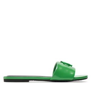 Klapki Calvin Klein Jeans Flat Sandal Slide Mg Met YW0YW01348 Zielony