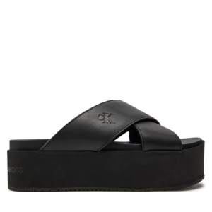 Klapki Calvin Klein Jeans Flatform Cross Mg Uc YW0YW01349 Czarny