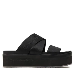 Klapki Calvin Klein Jeans Flatform Sandal Webbing In Mr YW0YW01361 Czarny