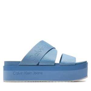Klapki Calvin Klein Jeans Flatform Sandal Webbing In Mr YW0YW01361 Dusk Blue/Mediterranean Blue 0G0