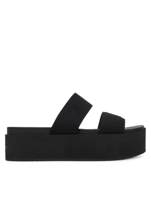 Klapki Calvin Klein Jeans Flatform Sandal Webbing In YW0YW01789 Czarny