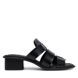 Klapki Calvin Klein Jeans Heel Square Mg Lth YW0YW01702 Czarny