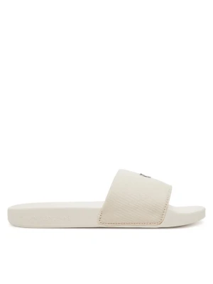 Klapki Calvin Klein Jeans Slide Monogram Hardware YW0YW01713 Écru Kremowy