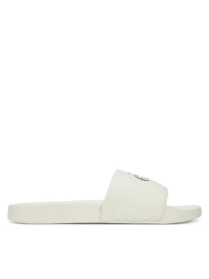 Klapki Calvin Klein Jeans Slide Monologo Cv YM0YM01367 Biały
