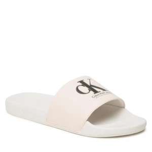 Klapki Calvin Klein Jeans Slide Oversized Brand YM0YM00662 Biały