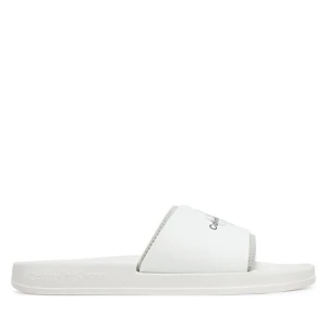 Klapki Calvin Klein Jeans Slide Rubber Neoprene Monologo YM0YM00361 Biały