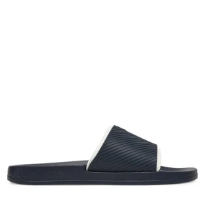 Klapki Calvin Klein Jeans Slide Rubber Neoprene Text YM0YM01234 Granatowy