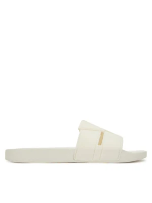 Klapki Calvin Klein Pool Slide Double T HM0HM01752 Biały