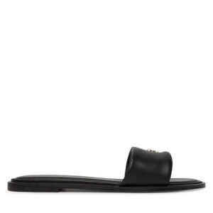 Klapki Calvin Klein Round Flat Sndl Lth Bar Hw 2 HW0HW02925 Czarny