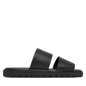 Klapki Calvin Klein Sq Molded Sandal Db Lth HM0HM02234 Czarny