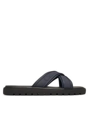Klapki Calvin Klein Sq Molded Sandal Xcross Wb HM0HM02101 Granatowy