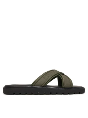 Klapki Calvin Klein Sq Molded Sandal Xcross Wb HM0HM02101 Zielony