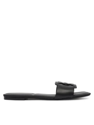 Klapki Calvin Klein Square Flat Sandal Emblem HW0HW03128 Czarny