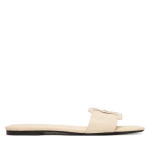 Klapki Calvin Klein Square Flat Sandal Emblem HW0HW03128 Żółty