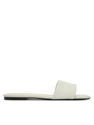 Klapki Calvin Klein Square Flat Sndl Canvas Hw HW0HW03129 Biały